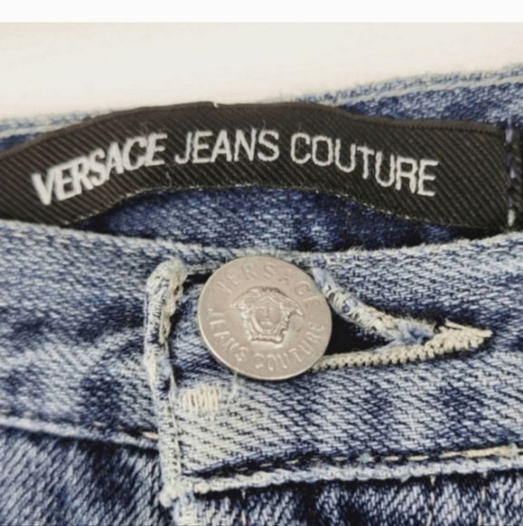 VERSACE JEANS COUTURE Vintage Blue Bootcut Size Denim Jeans Size 28 X 42 - Picture 3 of 11